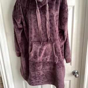 Plush Purple Hoodie with Front Pocket